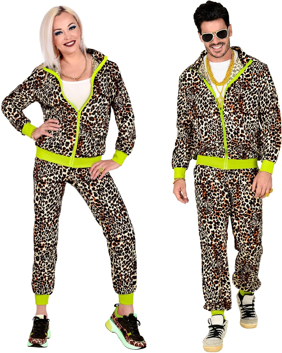 Disfraz de chándal leopardo 80's Disfraz de chándal leopardo 80's